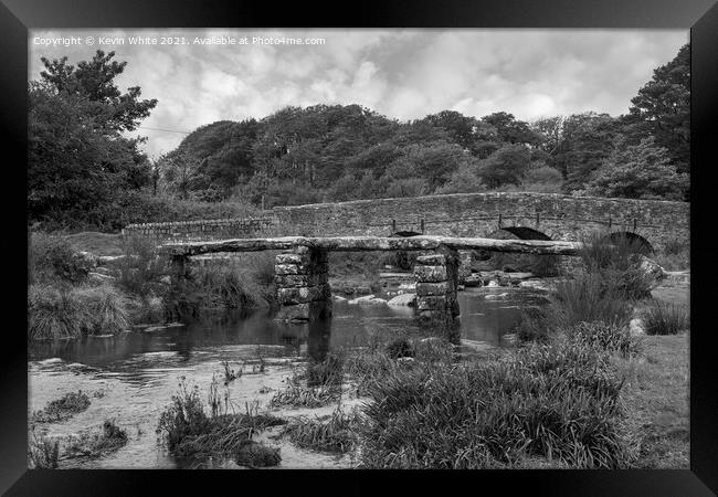 Clappers Bridge in monochrome Framed Print by Kevin White