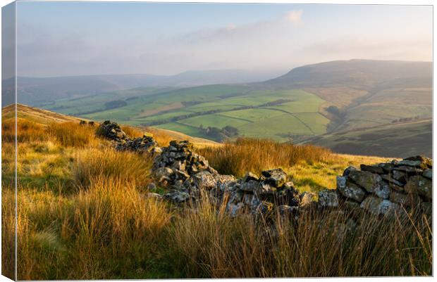 Autumn morning in the hills of the High Peak Canvas Print by Andrew Kearton