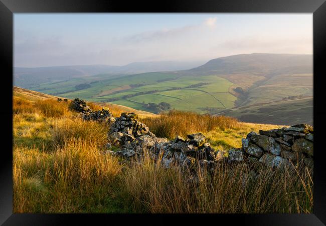 Autumn morning in the hills of the High Peak Framed Print by Andrew Kearton
