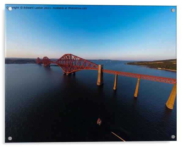 Forth Rail Bridge 1890 Acrylic by Edward Laxton