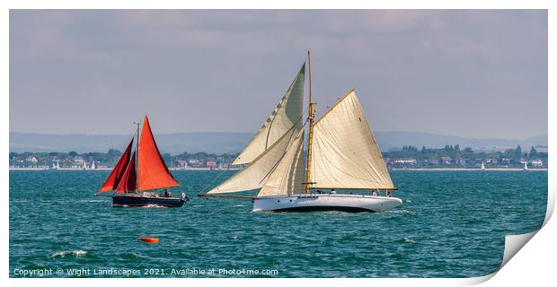 The Old Gaffers Print by Wight Landscapes