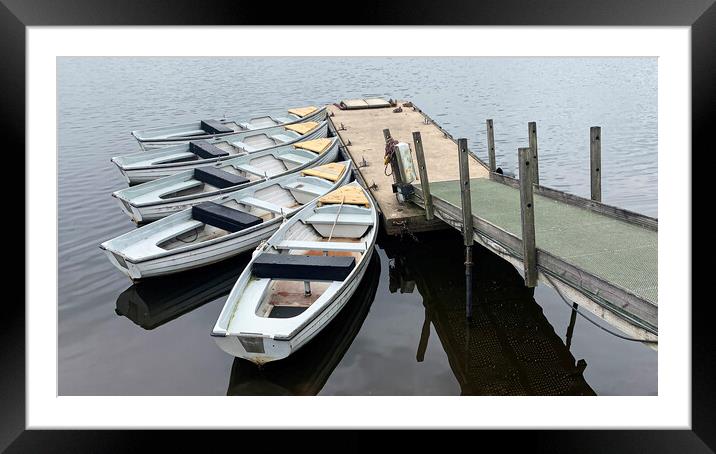 The Five Fishing Boats Framed Mounted Print by Jonathan Thirkell