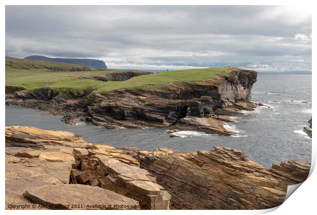 Cliffs at Yesnaby, Orkney Print by Alan Crawford