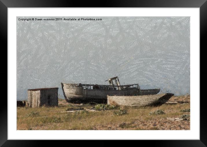 Dungeness Landscape Framed Mounted Print by Dawn O'Connor