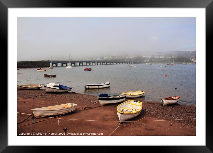 Rowing Boats on the River Teign Framed Mounted Print by Stephen Hamer