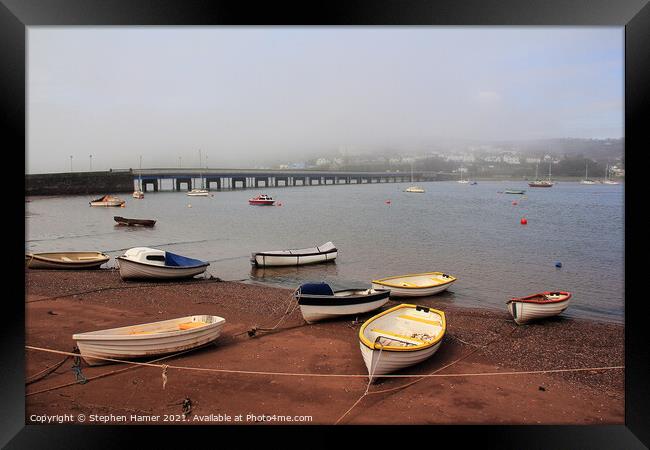 Rowing Boats on the River Teign Framed Print by Stephen Hamer