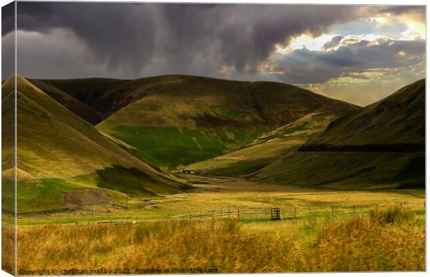 Dalveen pass in Dumfries and Galloway Canvas Print by christian maltby