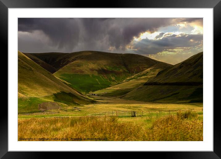 Dalveen pass in Dumfries and Galloway Framed Mounted Print by christian maltby
