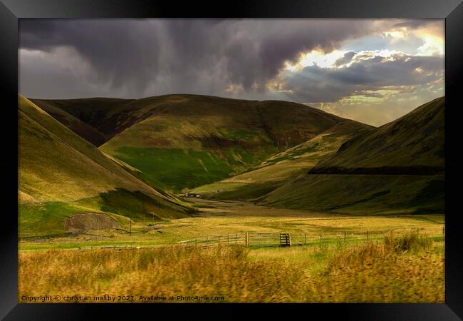 Dalveen pass in Dumfries and Galloway Framed Print by christian maltby