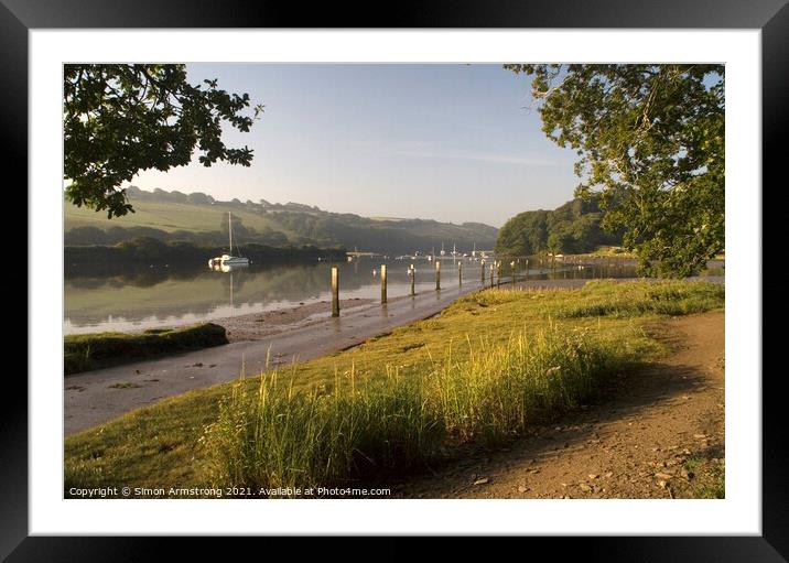 The tidal road at Aveton Gifford, Devon Framed Mounted Print by Simon Armstrong