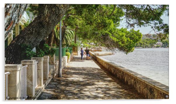 The Pine Walk Puerto Pollensa Mallorca Acrylic by Peter F Hunt