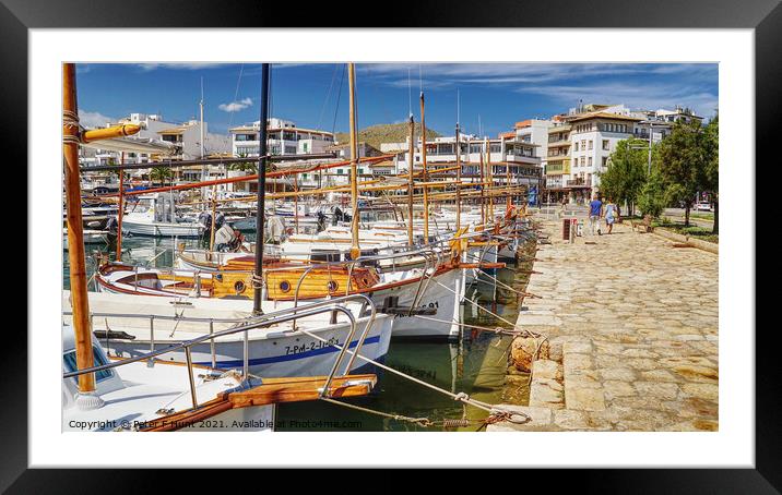 Puerto De Pollensa Marina Mallorca Framed Mounted Print by Peter F Hunt