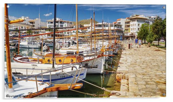 Puerto De Pollensa Marina Mallorca Acrylic by Peter F Hunt