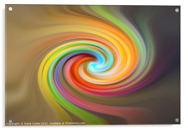 Colourful twist Acrylic by Marie Cooke