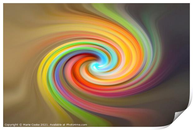 Colourful twist Print by Marie Cooke