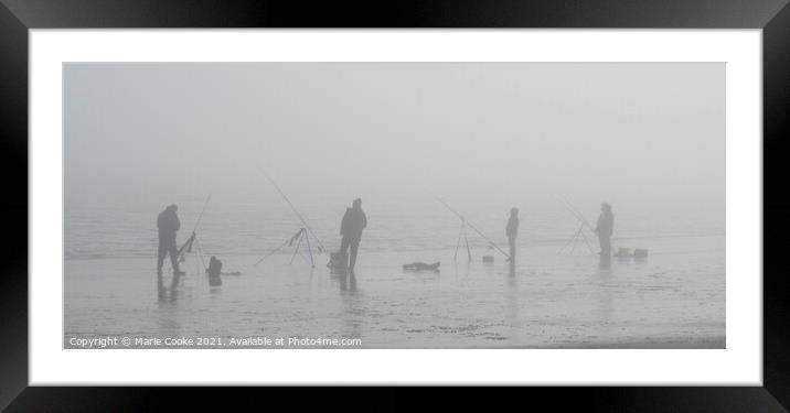 Fishing in the fog Framed Mounted Print by Marie Cooke