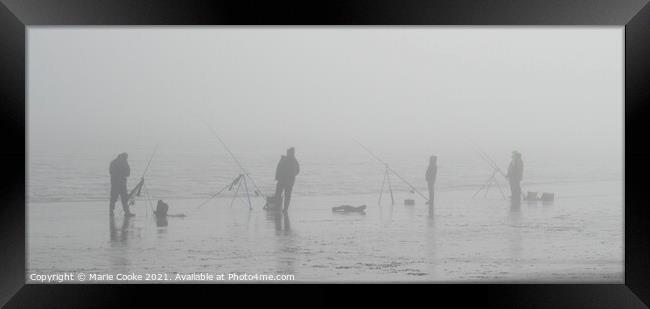 Fishing in the fog Framed Print by Marie Cooke