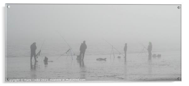 Fishing in the fog Acrylic by Marie Cooke