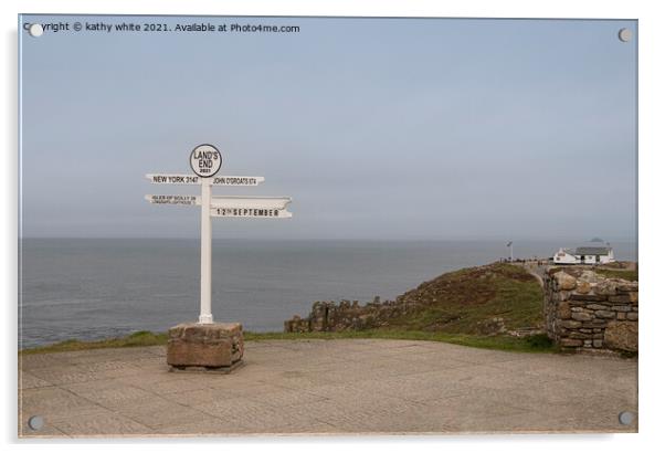  The Iconic Signpost lands end Cornwall Acrylic by kathy white