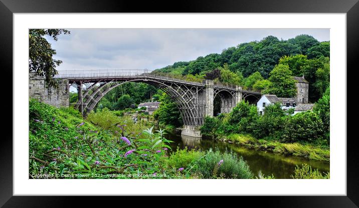 Ironbridge Shropshire Panoramic Framed Mounted Print by Diana Mower