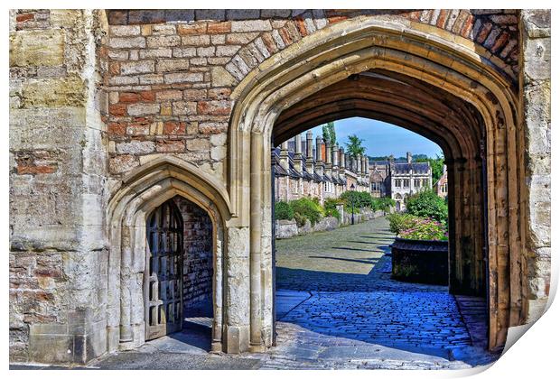 Vicars Close Archway Wells Somerset Print by austin APPLEBY
