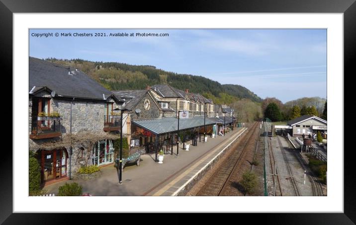 Tranquil Train Station Amidst Lush Mountains Framed Mounted Print by Mark Chesters
