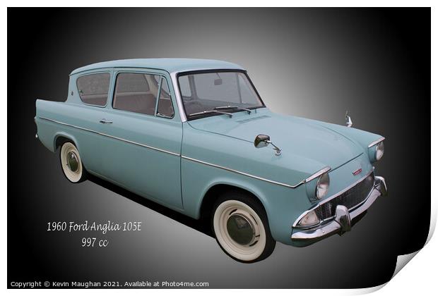 1960 Ford Anglia 105E Print by Kevin Maughan