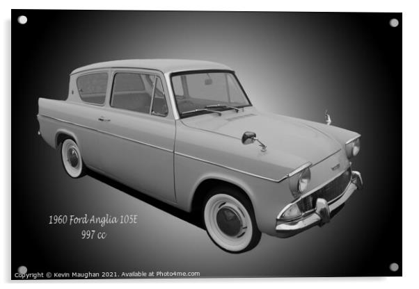 Timeless Beauty: 1960 Ford Anglia Acrylic by Kevin Maughan