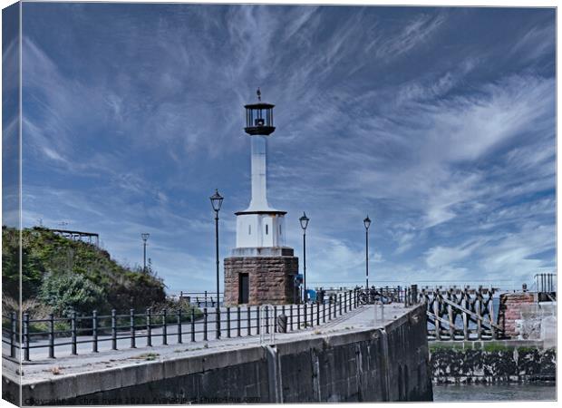 Maryport Lighthouse Canvas Print by chris hyde
