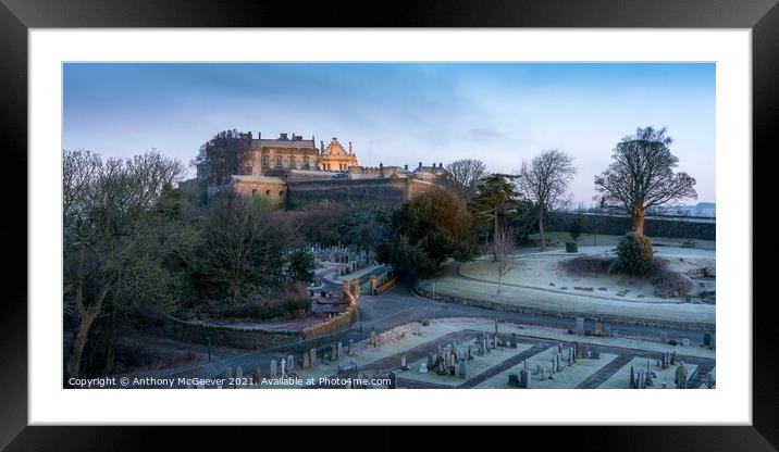 A winter sunrise over Stirling Castle Framed Mounted Print by Anthony McGeever