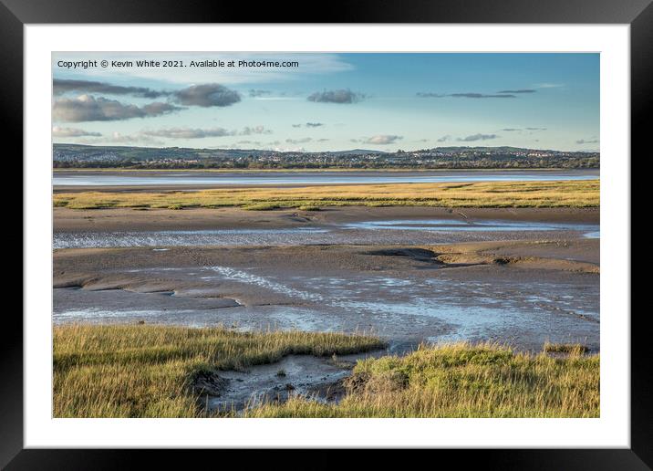 Loughor river low tide Framed Mounted Print by Kevin White