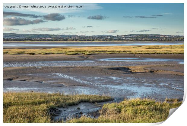 Loughor river low tide Print by Kevin White