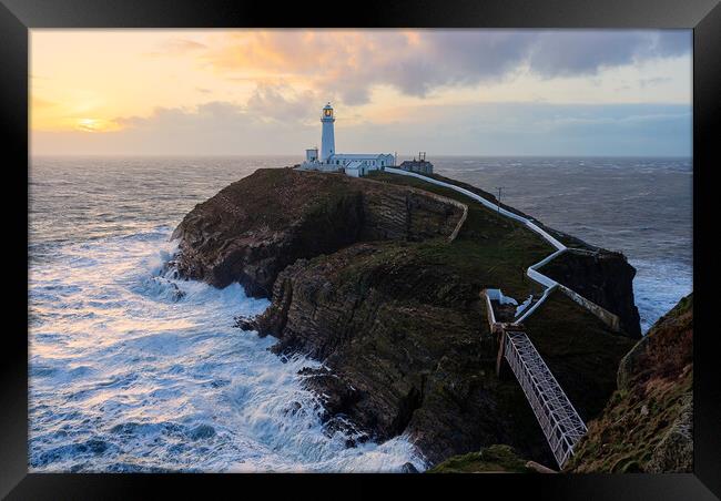 South Stack Lighthouse  Framed Print by Martin Noakes