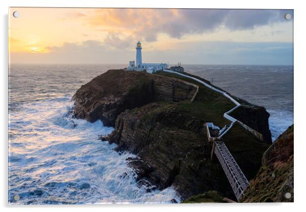 South Stack Lighthouse  Acrylic by Martin Noakes