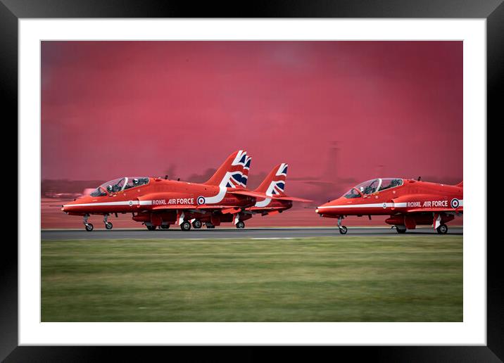 Red Arrows Take Off Framed Mounted Print by J Biggadike