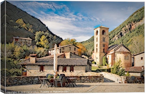 Baget, picturesque town - CR2011-4073-PIN Canvas Print by Jordi Carrio