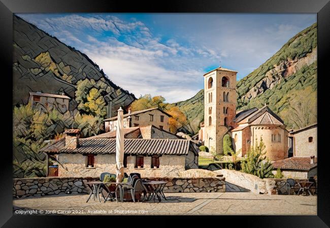 Baget, picturesque town - CR2011-4073-PIN Framed Print by Jordi Carrio