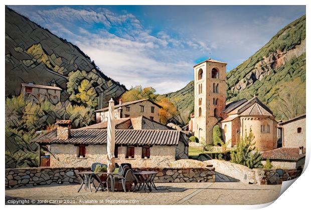 Baget, picturesque town - CR2011-4073-PIN Print by Jordi Carrio