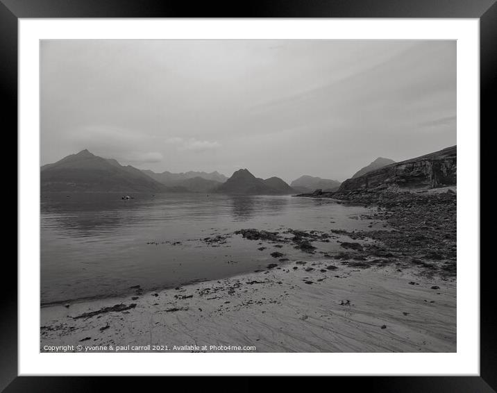 Elgol beach and the Cuillins Framed Mounted Print by yvonne & paul carroll