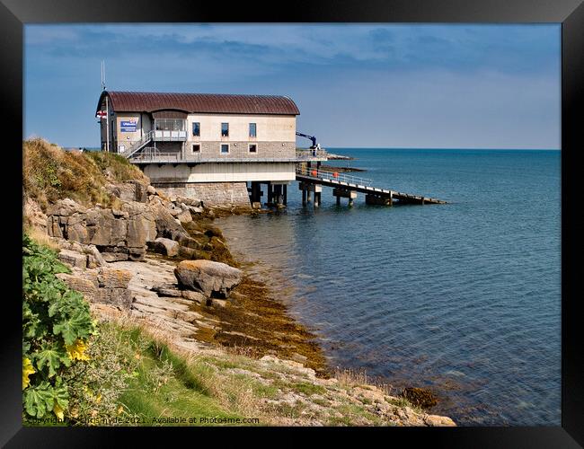 Moelfre Lifeboat Station Anglesey Framed Print by chris hyde