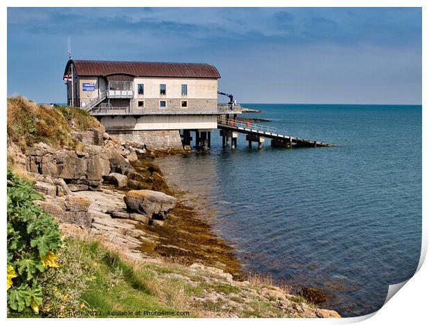 Moelfre Lifeboat Station Anglesey Print by chris hyde