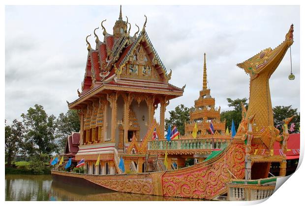 Wat Phra That Suphannahong in Sisaket Thailand Southeast Asia Print by Wilfried Strang