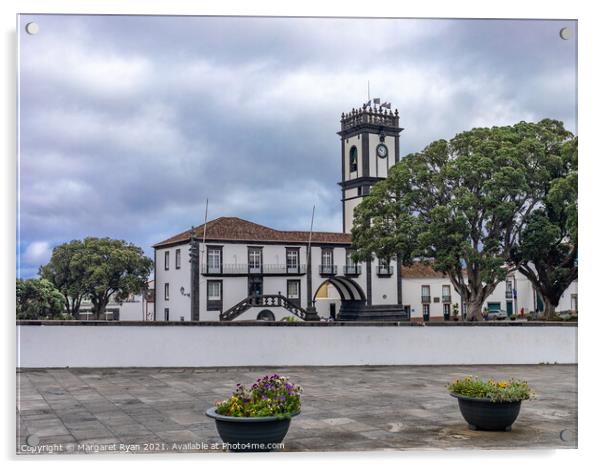 Ribeira Grande town hall Acrylic by Margaret Ryan