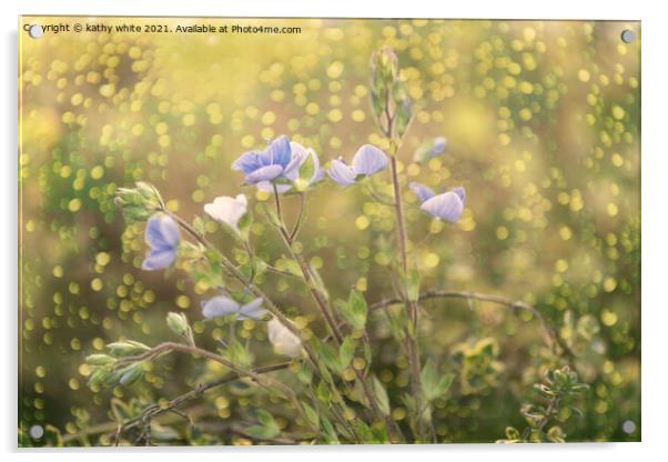 summer rain on wildflowers Acrylic by kathy white