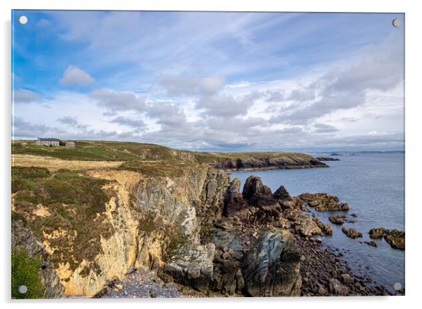 St Non's Bay, Pembrokeshire, Wales. Acrylic by Colin Allen