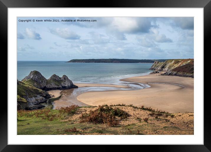 Best beaches in Wales Framed Mounted Print by Kevin White