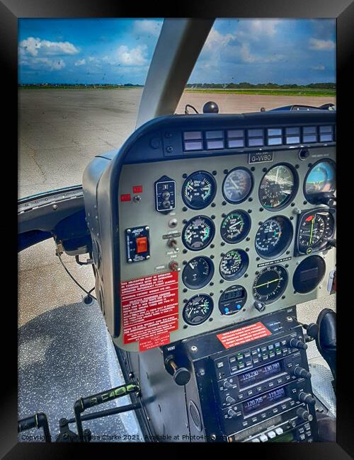 Helicopter controls Framed Print by Sharon Lisa Clarke