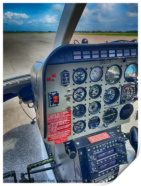 Helicopter controls Print by Sharon Lisa Clarke