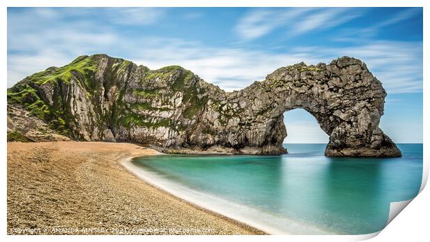 The Majestic Limestone Arch of Durdle Door Print by AMANDA AINSLEY