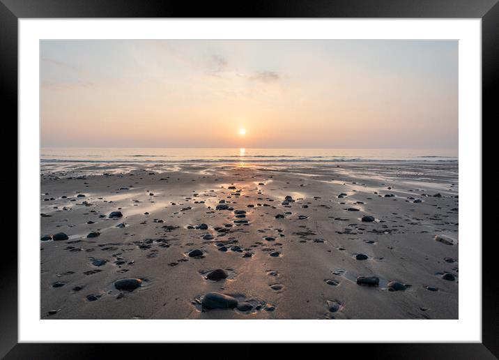 Sunset at Bude Framed Mounted Print by Graham Custance